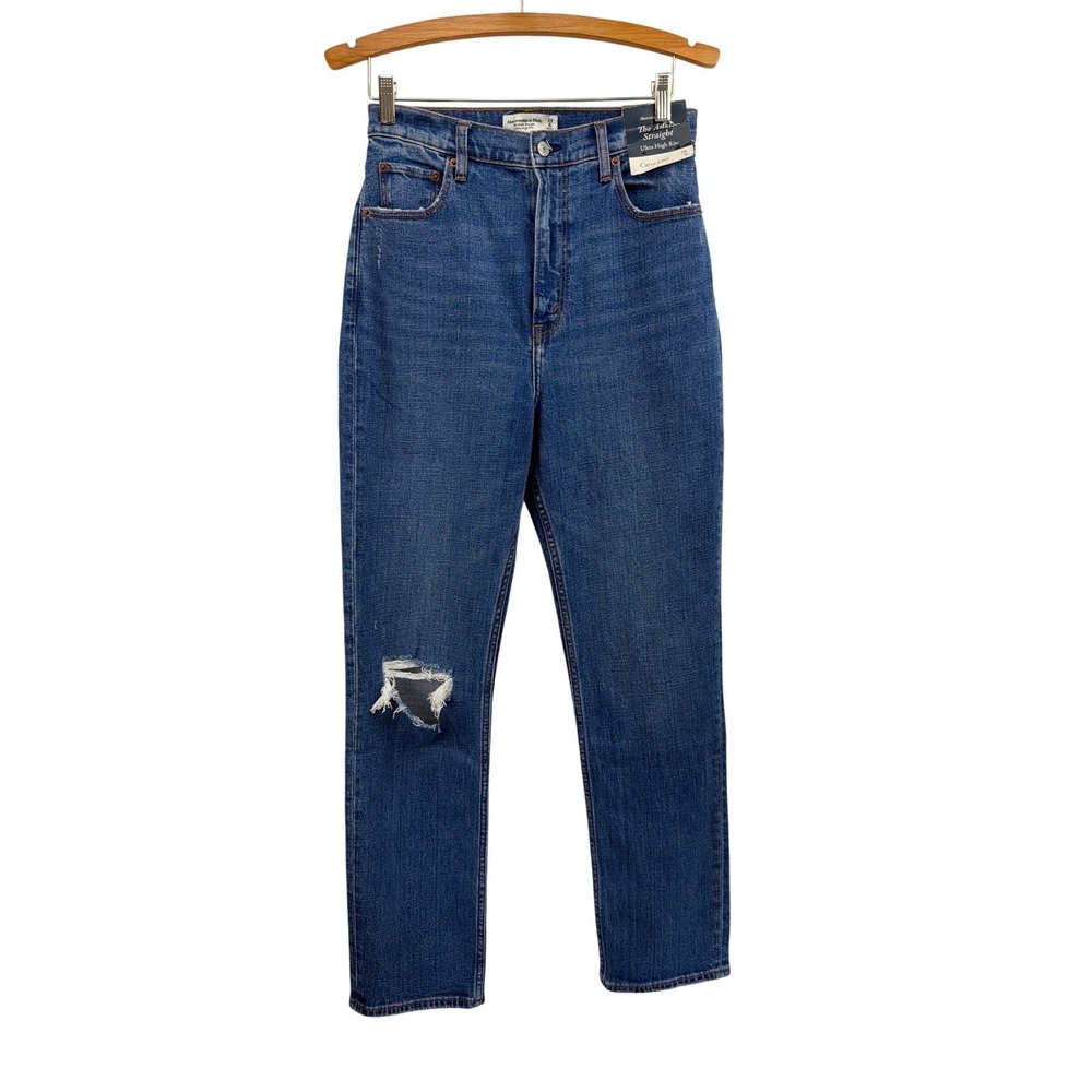Abercrombie & Fitch Curve Love Ankle Straight Ultra High Rise Jeans 28 6L - Picture 5 of 14